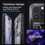 Spigen Ultra Hybrid Mag Case with MagSafe for iPhone 15 Pro - Dark Gray (Zero One Pattern) - (Spigen Ultra Hybrid MagSafe, zero one - iPhone 15 Pro)