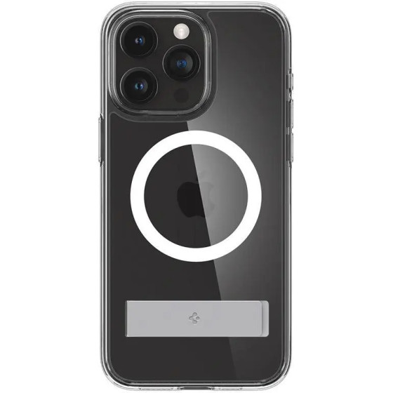 Spigen Ultra Hybrid S MagSafe Case with Stand for iPhone 15 Pro - Transparent - (Spigen Ultra Hybrid S MagSafe, crystal clear - iPhone 15 Pro)