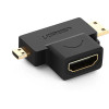 Ugreen adapter HDMI Type A (female) to mini HDMI (male) / micro HDMI (male) black (20144) - (20144-ugreen)
