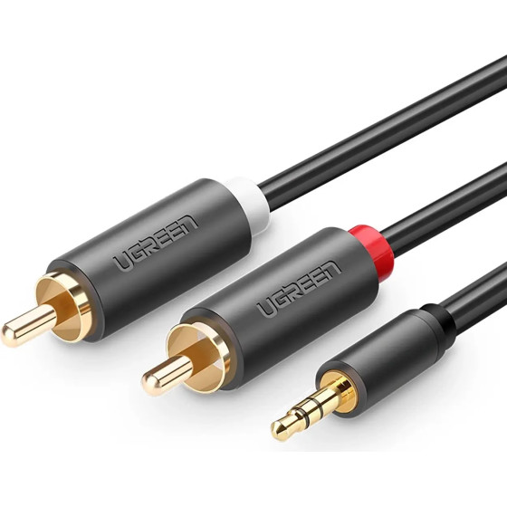 Ugreen AV102 10510 cable 3.5 mm mini jack (male) / 2RCA (male) 2m - gray - (10510-ugreen)