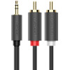 Ugreen AV102 10511 cable 3.5 mm mini jack (male) / 2RCA (male) 1.5m - gray - (10511-ugreen)