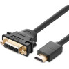 Ugreen cable cable adapter adapter DVI 24 + 5 pin (female) - HDMI (male) 22 cm black (20136) - (20136-ugreen)