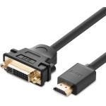 Ugreen cable cable adapter adapter DVI 24 + 5 pin (female) - HDMI (male) 22 cm black (20136) - (20136-ugreen)