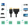 Ugreen cable cable adapter adapter DVI 24 + 5 pin (female) - HDMI (male) 22 cm black (20136) - (20136-ugreen)
