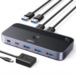 Ugreen CM662 USB 3.0 switch 2-in-4 switch + 2x USB-A cable - black - (15705-ugreen)
