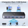 Ugreen CM662 USB 3.0 switch 2-in-4 switch + 2x USB-A cable - black - (15705-ugreen)