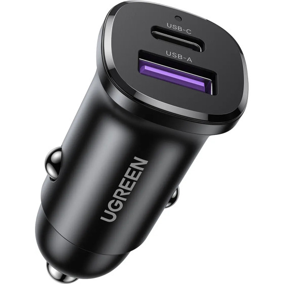 Ugreen EC305 25845 car charger USB-C USB-A 30W - black - (25845-ugreen)
