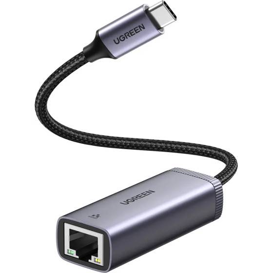 Ugreen external USB Type C network adapter - RJ45 1Gbps (1000Mbps) gray (40322 CM483) - (40322-ugreen)
