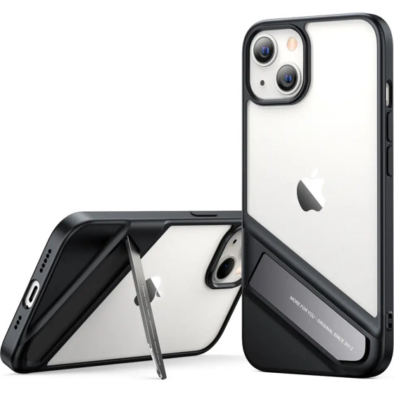 Ugreen Fusion Kickstand Case iPhone 13 Hard Cover with Gel Frame and Stand black (90152) - (90152-ugreen)