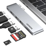 Ugreen HUB CM380 2xUSB C - HDMI/2xUSB 3.0/SD TF/USB C PD - gray - (80856-ugreen)