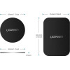 Ugreen LP123 60410 round/rectangular metal plates for magnetic phone holders - black (2 pcs) - (60410-ugreen)