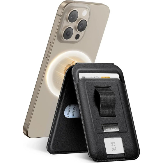 Ugreen Magnetic Wallet 45166 magnetic MagSafe with stand and finger holder - black - (45166-ugreen)