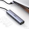 Ugreen multifunctional adapter HUB USB 3.0 - 3 x USB / Ethernet RJ-45 / USB Type C PD gray (CM475) - (60554-ugreen)