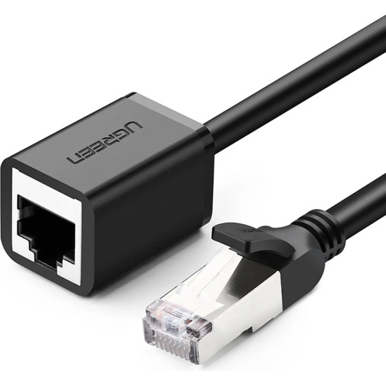 Ugreen NW112 11279 Ethernet Network Cable RJ45 (female) - RJ45 (male) F/UTP Cat. 6 1 Gbps 1m - black - (11279-ugreen)