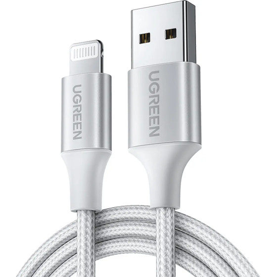 Ugreen US199 60163 USB-A / Lightning MFi cable 2m - silver - (60163-ugreen)