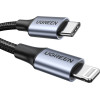 Ugreen US304 60759 Lightning - USB-C 2.0 MFi Cable 1m - Gray - (60759-ugreen)