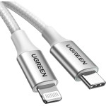 Ugreen US304 70523 USB-C / Lightning MFi cable 1m - silver - (70523-ugreen)