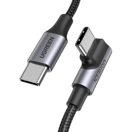 Ugreen US334 70643 USB-C (angled) / USB-C (straight) cable 100W PD 1m - black - (70643-ugreen)