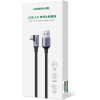 Ugreen US385 USB-A / USB-C 90o 5Gb/s 3A 1m angled cable - black - (20299-ugreen)