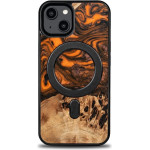 Bewood Wood and resin case for iPhone 15 MagSafe Unique Orange - orange and black - (BWD12796-0)
