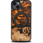 Bewood Wood and resin case for iPhone 15 Plus MagSafe Unique Orange - orange and black - (BWD12834-0)