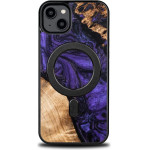 Bewood Wood and resin case for iPhone 15 Plus MagSafe Unique Violet - purple and black - (BWD12835-0)