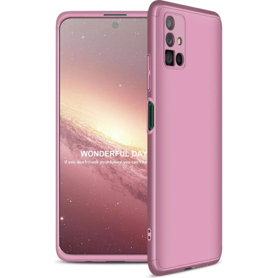 GKK 360 Protection Case Front and Back Case Full Body Cover Samsung Galaxy M51 pink - (360 Protection Samsung M51 Pink)