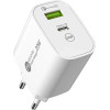 Hurtel 20W USB-A USB-C Wall Charger with 1m USB-C - Lightning Cable - White - (A6MAXL)