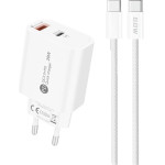 Hurtel A6MaxL 20W USB-A USB-C wall charger with USB-C - USB-C 1m cable - white - (A6MAXC)
