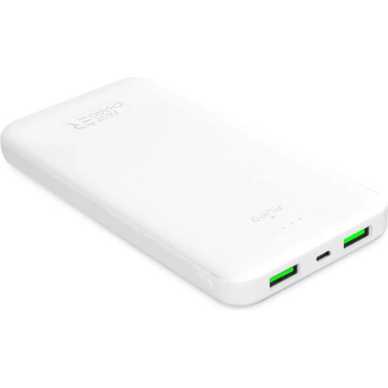 Puro Elektrik Powerbank Puro White 10000mAh 12W 2xUSB-A + USB-C - white - (PWFCBB100P2WHI)