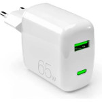 Puro Elektrik Puro 65W GaN USB-A USB-C Wall Charger - White - (PUFCMTCUSBAC65WGWHI)