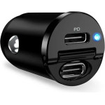 Puro Elektrik Puro Mini 30W Power Delivery 2 x USB-C Car Charger - Black - (FCMCHUSBCC30WBLK)