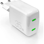Puro Elektrik Puro MiniPro 35W GaN 2xUSB-C Wall Charger - White - (PUFCMTCUSBCC35WGWHI)