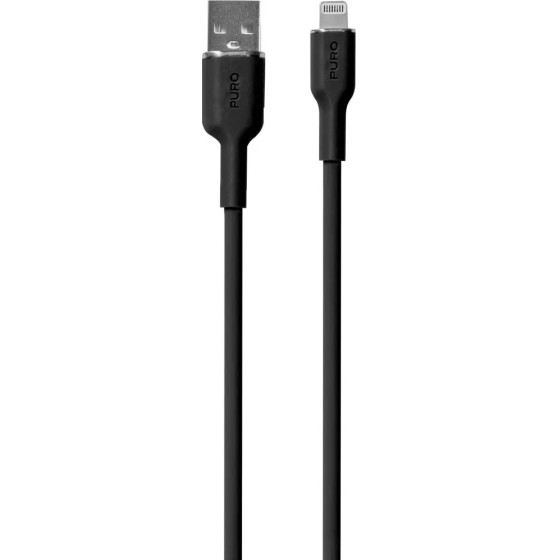 Puro Elektrik Puro Soft USB-A - Lightning Cable 1.5m Silicone - Black - (PUCAPLTICONBLK)