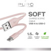 Puro Elektrik Puro Soft USB-A - USB-C Cable 1.5m - Pink - (PUUSBCICONROSE)