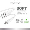 Puro Elektrik Puro Soft USB-A - USB-C Cable 1.5m - White - (PUUSBCICONWHI)