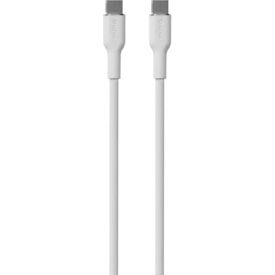Puro Elektrik Puro Soft USB-C - USB-C 60W 1.5m silicone cable - white - (PUUSBCUSBCICONWHI)