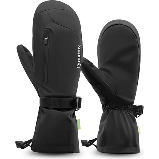 Qunature Full Length Ski Gloves Size M - Black - (16410044026)
