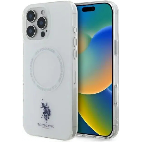 U.S. Polo Assn. US Polo IML Ring MagSafe iPhone 16 Pro Case - White - (USP000141-0)