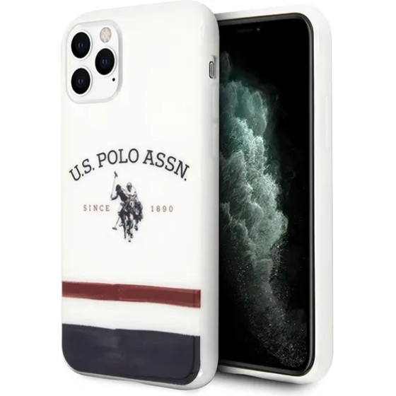 U.S. Polo Assn. US Polo USHCN65PCSTRB iPhone 11 Pro Max bialy/white Tricolor Pattern Collection - (USP000024-0)