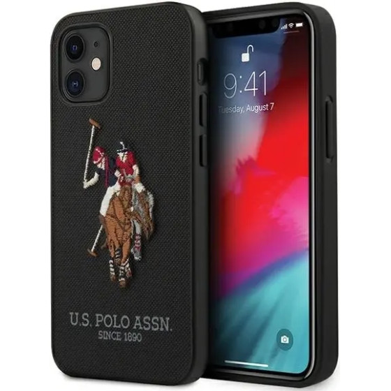 U.S. Polo Assn. US Polo USHCP12SPUGFLBK iPhone 12 mini 5,4'' czarny/black Polo Embroidery Collection - (USP000064-0)