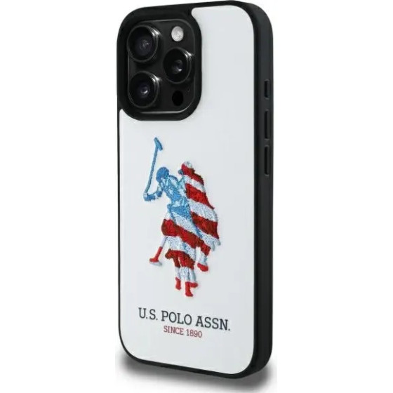 U.S. Polo Assn. US Polo USHCP15XPUSH iPhone 15 Pro Max 6.7 white/white Leather Big DH American Flag - (USP000153-0)