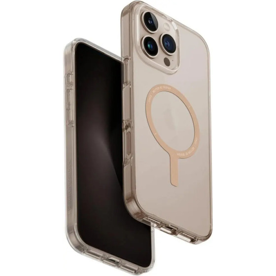 UNIQ Clario Magclick Charging Case for iPhone 16 Pro Max - Transparent Gold - (Uni001528-0)