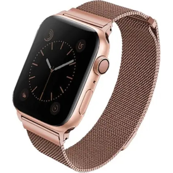 UNIQ Dante Stainless Steel Strap for Apple Watch 1/2/3/4/5/6/7/8/SE/SE2 38/40/41mm - Rose Gold - (Uni000056-0)