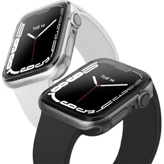 UNIQ Glase case for Apple Watch 7 41mm 2 pcs - transparent and gray - (Uni000599-0)
