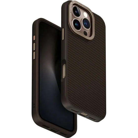 UNIQ Keva Max Magclick Charging Camera Stand Case for iPhone 16 Pro - Brown - (Uni001519-0)