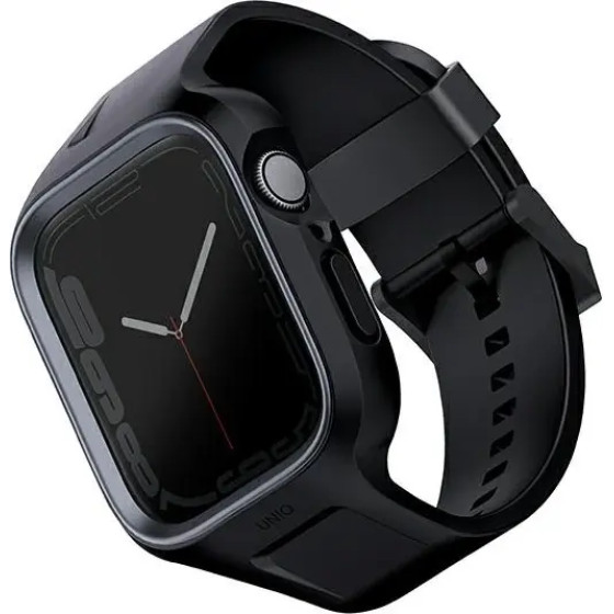 UNIQ Monos 2 in 1 Strap + Case for Apple Watch 45/44mm - Black - (Uni000687-0)