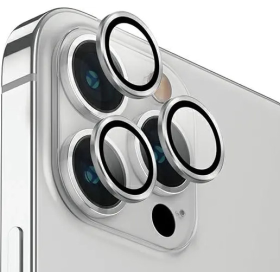 UNIQ Optix Aluminum Camera Lens Protector for iPhone 14 Pro / 14 Pro Max camera lens with applicator - silver - (Uni001182-0)
