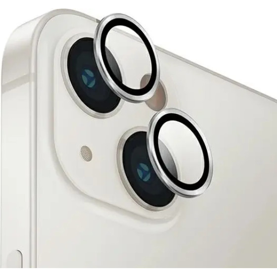 UNIQ Optix Aluminum Camera Lens Protector for iPhone 14/14 Plus camera lens with applicator - silver - (Uni001181-0)