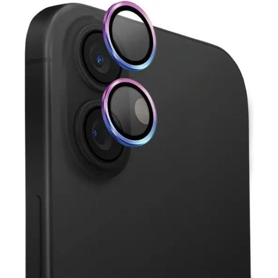 UNIQ Optix Aluminum Camera Lens Protector with Applicator for iPhone 16 / iPhone 16 Plus - Iridescent - (Uni001331-0)